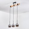 Koyoto Lámparas suspendidas, Luminarias esféricas, Lámparas colgantes Crudo, Negro, 3 luces