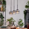 Koyoto Lámparas suspendidas, Luminarias esféricas, Lámparas colgantes Crudo, Negro, 3 luces