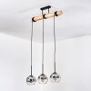 Koyoto Lámparas suspendidas, Luminarias esféricas, Lámparas colgantes Crudo, Negro, 3 luces