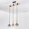 Koyoto Lámparas suspendidas, Luminarias esféricas, Lámparas colgantes Crudo, Negro, 3 luces
