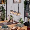 Koyoto Lámparas suspendidas, Luminarias esféricas, Lámparas colgantes Crudo, Negro, 3 luces