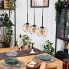 Koyoto Lámparas suspendidas, Luminarias esféricas, Lámparas colgantes Crudo, Negro, 3 luces