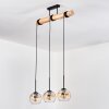 Koyoto Lámparas suspendidas, Luminarias esféricas, Lámparas colgantes Crudo, Negro, 3 luces