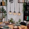 Koyoto Lámparas suspendidas, Luminarias esféricas, Lámparas colgantes Crudo, Negro, 3 luces