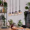 Koyoto Lámparas suspendidas, Luminarias esféricas, Lámparas colgantes Crudo, Negro, 4 luces