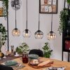 Koyoto Lámparas suspendidas, Luminarias esféricas, Lámparas colgantes Crudo, Negro, 4 luces