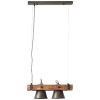 Lámpara Colgante Brilliant Plow Madera oscura, Negro, 2 luces