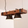 Oksbol Lámpara Colgante Madera oscura, Negro, 2 luces