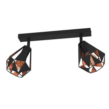 Eglo CARLTON Lámpara de Techo Cobre, Negro, 2 luces