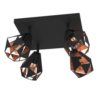 Lámparas Eglo CARLTON Plafones Cobre, Negro, 4 luces
