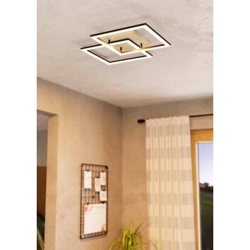 Eglo LOMALTAS-Z Lámpara de Techo LED Marrón, Negro, 4 luces, Cambia de color