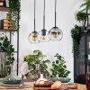 Koyoto Lámparas suspendidas, Luminarias esféricas, Lámparas colgantes Crudo, Negro, 3 luces