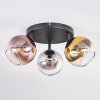 Koyoto Plafones, Luminarias esféricas dorado, Transparente, Color cobre, Ahumado, 3 luces