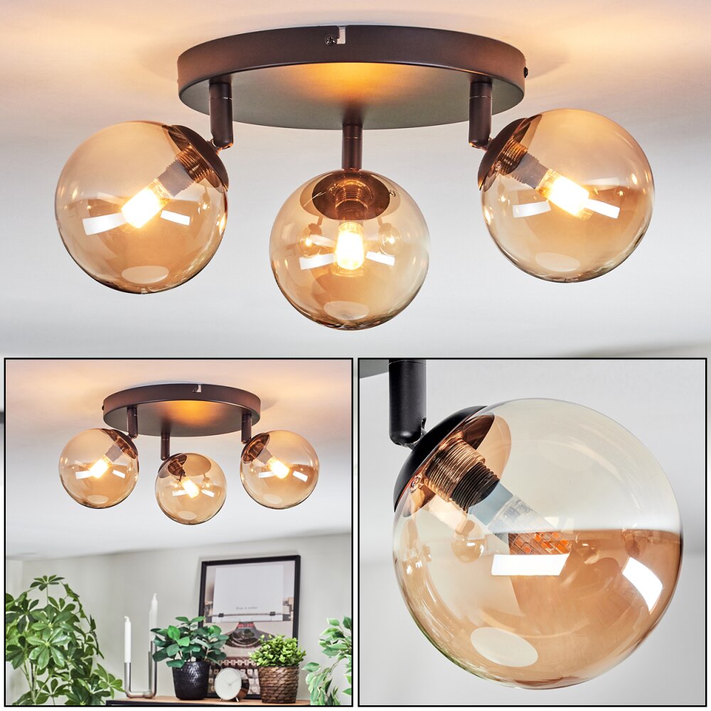 Chehalis Plafones, Luminarias esféricas Colores ámbar, 3 luces main product photo