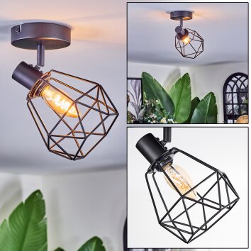 Yaak Plafones, Spot techo Negro, 1 luz