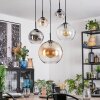 Koyoto Lámparas suspendidas, Luminarias esféricas, Lámparas colgantes Colores ámbar, Transparente, Ahumado, 5 luces