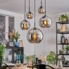Koyoto Lámparas suspendidas, Luminarias esféricas, Lámparas colgantes Cromo, Ahumado, 5 luces
