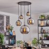 Koyoto Lámparas suspendidas, Luminarias esféricas, Lámparas colgantes Cromo, Ahumado, 5 luces