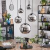 Koyoto Lámparas suspendidas, Luminarias esféricas, Lámparas colgantes Cromo, Ahumado, 5 luces