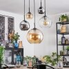 Koyoto Lámparas suspendidas, Luminarias esféricas, Lámparas colgantes Colores ámbar, Cromo, Transparente, Ahumado, 5 luces