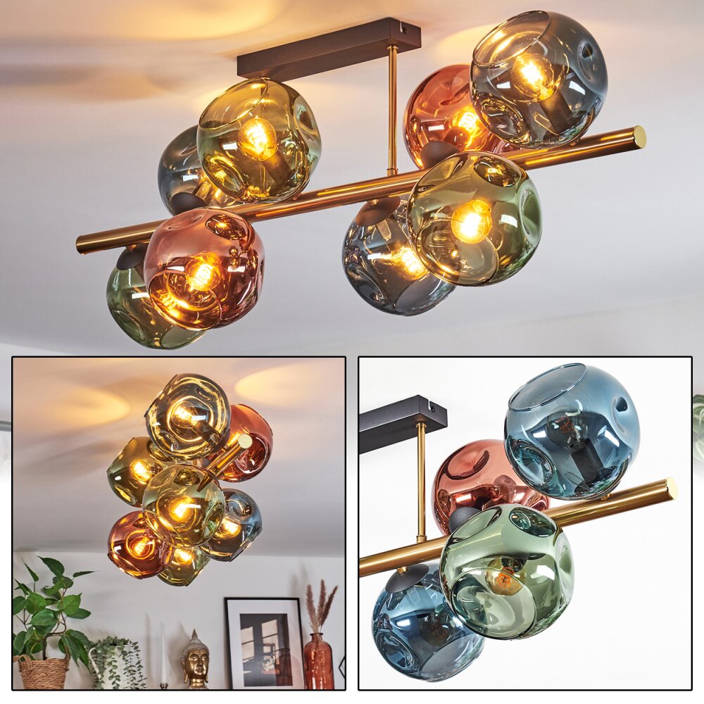 Ripoll Plafones, Luminarias esféricas dorado, Negro, 8 luces main product photo