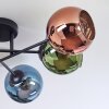 Koyoto Plafones, Luminarias esféricas 59 cm Azul, Verde, Color cobre, 6 luces