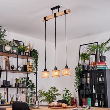 Barcos Lámparas suspendidas, Lámparas colgantes Crudo, Negro, 3 luces Barcos Lámparas suspendidas, Lámparas colgantes Crudo, Negro, 3 luces