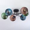 Koyoto Plafones, Luminarias esféricas 59 cm Azul, Verde, Color cobre, 6 luces