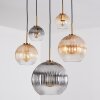 Koyoto Lámparas suspendidas, Luminarias esféricas, Lámparas colgantes dorado, Negro, 5 luces