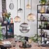 Koyoto Lámparas suspendidas, Luminarias esféricas, Lámparas colgantes dorado, Negro, 5 luces