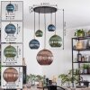 Koyoto Lámparas suspendidas, Luminarias esféricas, Lámparas colgantes dorado, Negro, 5 luces