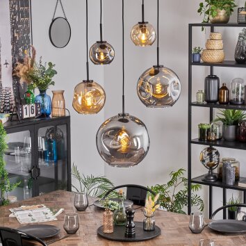 Ripoll Lámparas suspendidas, Luminarias esféricas, Lámparas colgantes Colores ámbar, Ahumado, 5 luces