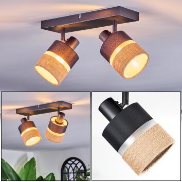 Fallhagen Plafones, Spot techo Negro, 2 luces