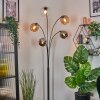 Koyoto Luminarias esféricas, Lámpara de pie Colores ámbar, Cromo, Transparente, Ahumado, 5 luces