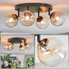 Chehalis Plafones, Luminarias esféricas Colores ámbar, Transparente, 4 luces