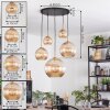 Koyoto Lámparas suspendidas, Luminarias esféricas, Lámparas colgantes dorado, Negro, 5 luces