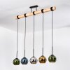 Koyoto Lámparas suspendidas, Luminarias esféricas, Lámparas colgantes Crudo, Negro, 5 luces