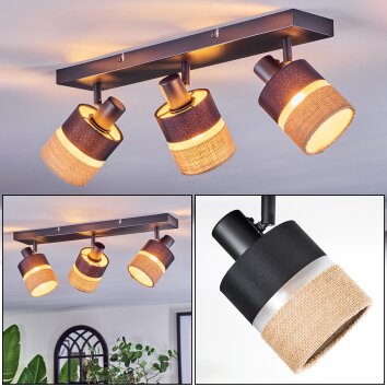 Fallhagen Plafones, Spot techo Negro, 3 luces