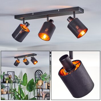 Fallhagen Plafones, Spot techo Negro, 3 luces