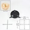 Gastor Plafones, Luminarias esféricas 25 cm Colores ámbar, Transparente, 3 luces