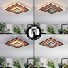 Meron Plafones LED Color madera, Negro, 1 luz