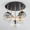 Koyoto Plafones, Luminarias esféricas Latón, Negro, 5 luces