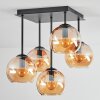 Koyoto Plafones, Luminarias esféricas 37 cm Colores ámbar, 5 luces