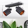 Fallhagen Plafones, Spot techo Negro, 2 luces