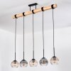 Koyoto Lámparas suspendidas, Luminarias esféricas, Lámparas colgantes Crudo, Negro, 5 luces