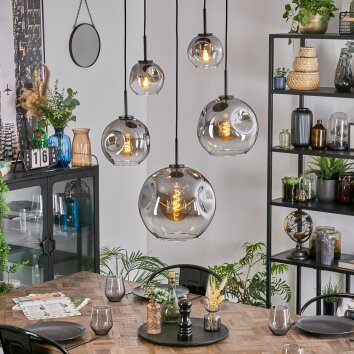 Ripoll Lámparas suspendidas, Luminarias esféricas, Lámparas colgantes Transparente, Ahumado, 5 luces