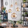 Koyoto Lámparas suspendidas, Luminarias esféricas, Lámparas colgantes dorado, Negro, 5 luces