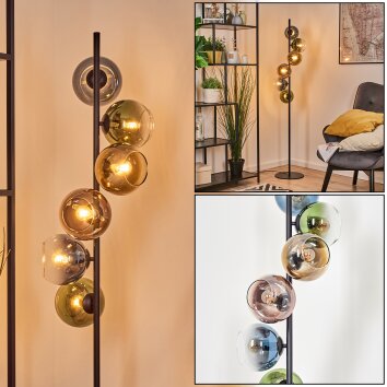 Koyoto Luminarias esféricas, Lámpara de pie Azul, dorado, Verde, Transparente, Color cobre, 6 luces