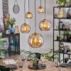 Koyoto Lámparas suspendidas, Luminarias esféricas, Lámparas colgantes dorado, Negro, 5 luces