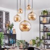 Koyoto Lámparas suspendidas, Luminarias esféricas, Lámparas colgantes dorado, Negro, 5 luces